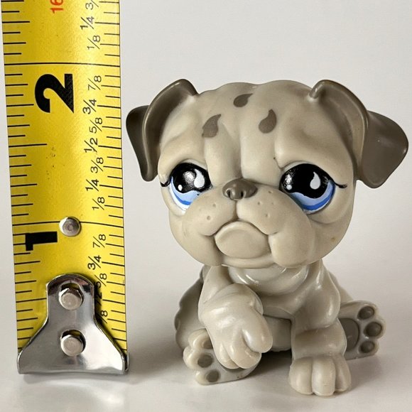 Hasbro LPS Littlest Pet Shop 508 Gray Bulldog Puppy Figure Toy 2007 - Picture 8 of 9